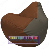 Бескаркасное кресло мешок Груша Г2.3-0717 (коричневый, серый)